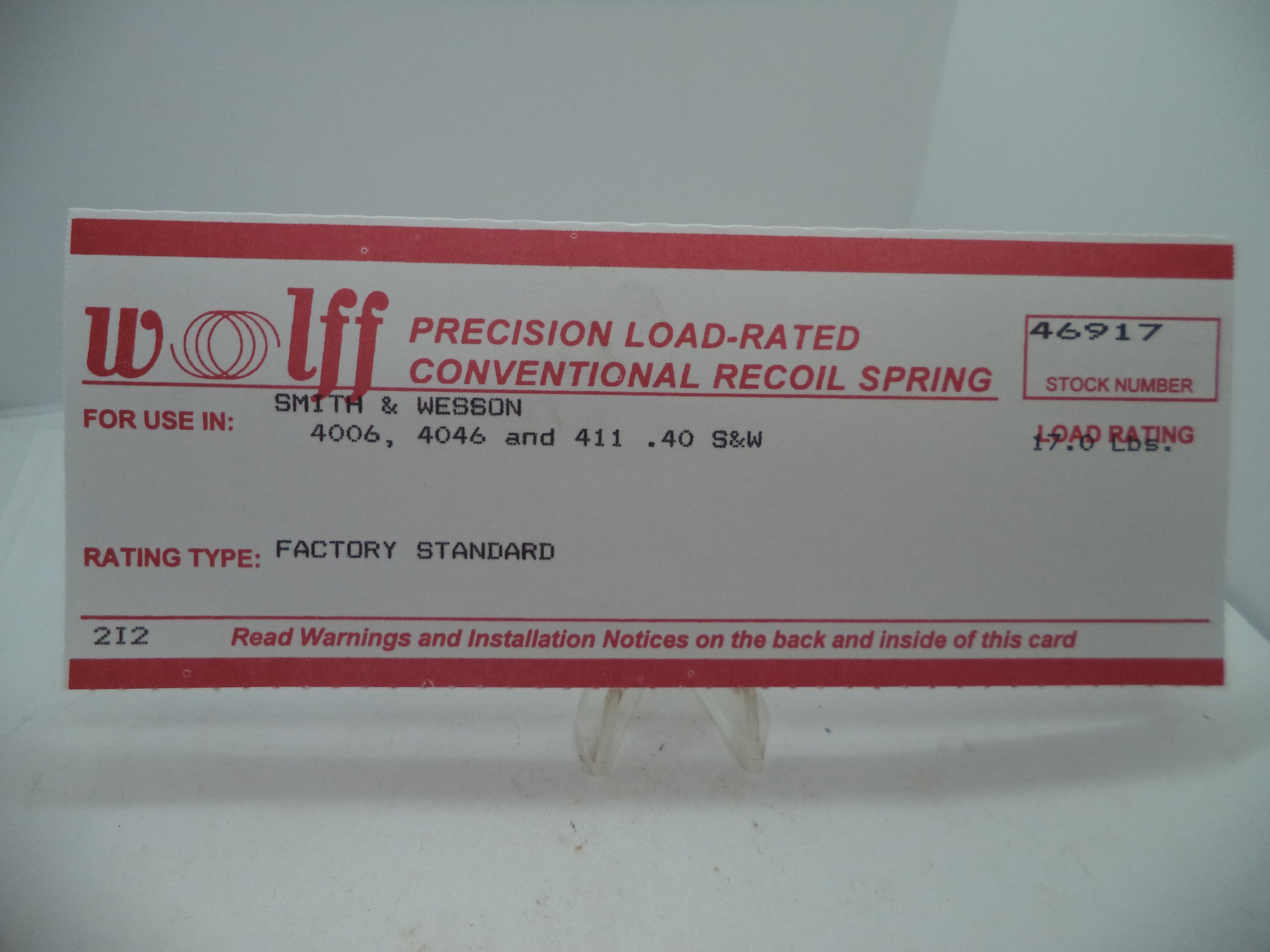 Wolff 17 LB Recoil Spring - S&W 4043/4046 .40 S&W | Part 46917