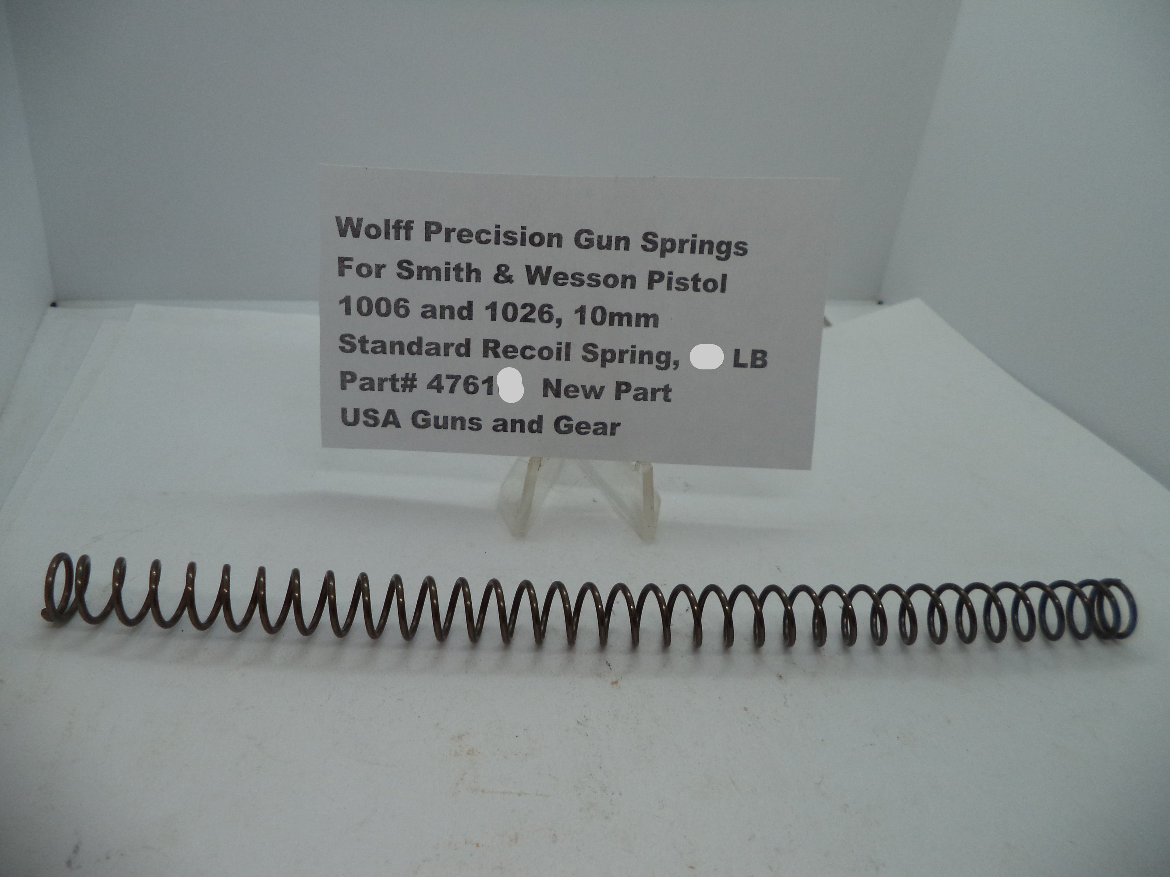 Wolff Reduced Power Recoil Spring for S&W Pistols - 17 LB | 1006/1026 10mm | Part 47617