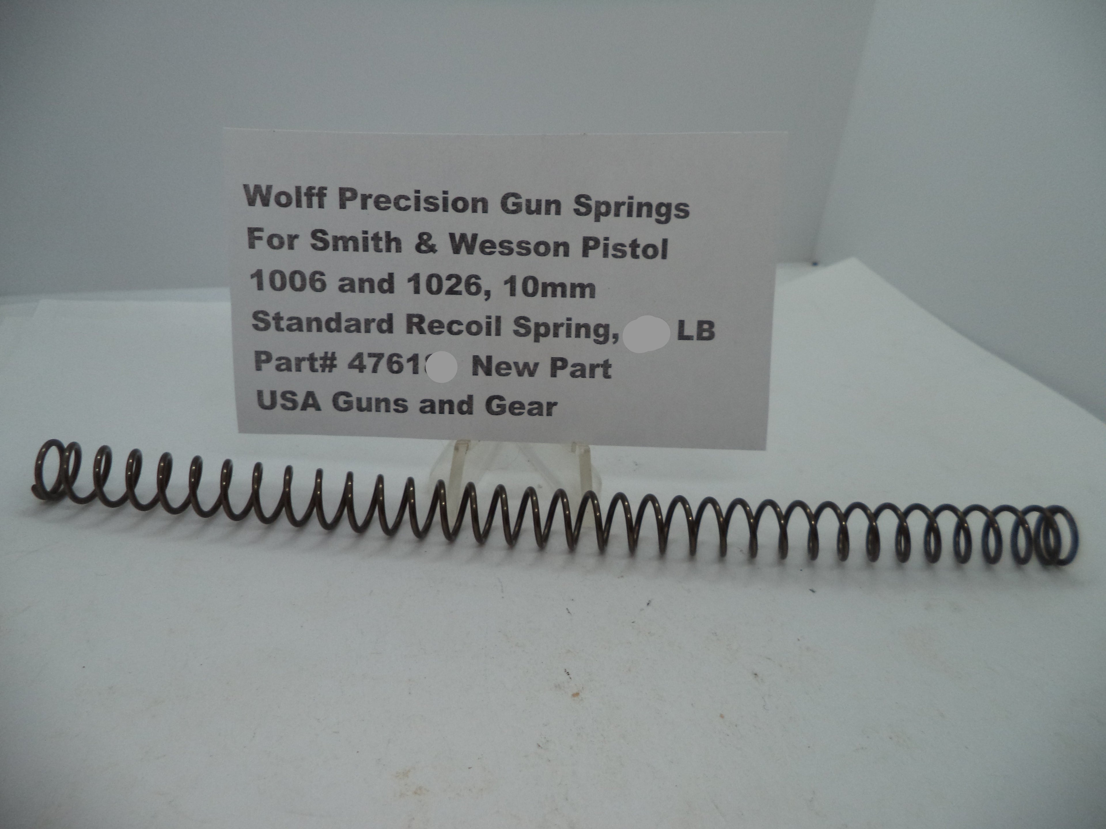 Wolff Reduced Power Recoil Spring for S&W Pistols - 17 LB | 1006/1026 10mm | Part 47617
