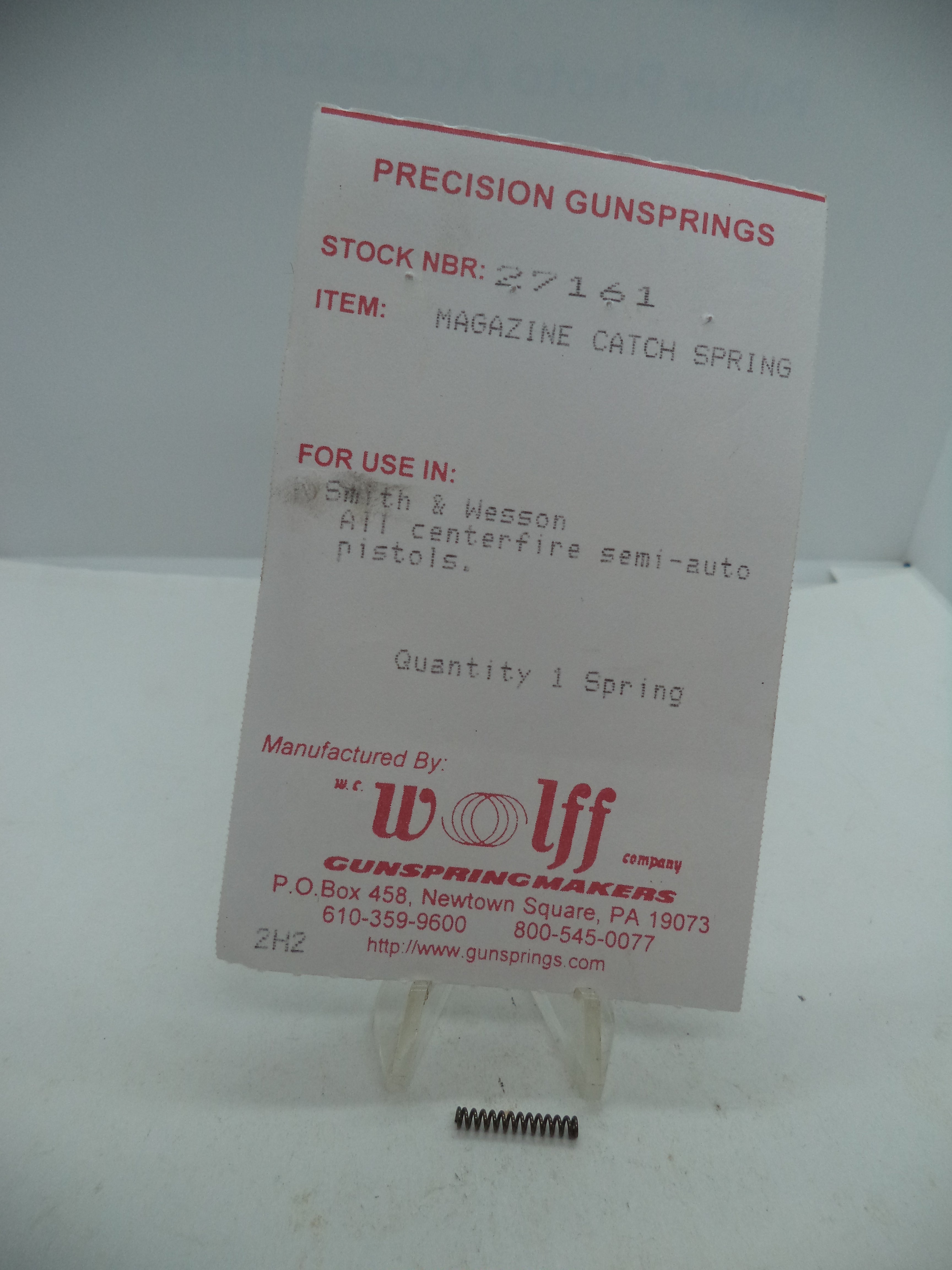 Wolff Magazine Catch Spring for S&W 3rd Gen Auto Pistols - All Series | Part 27161