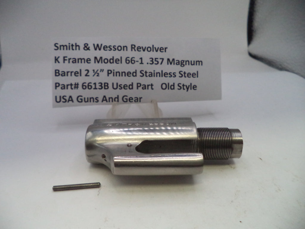 Smith & Wesson K Frame Model 66-1 Barrel 2.5" Pinned Stainless Steel .357 Magnum 6613B