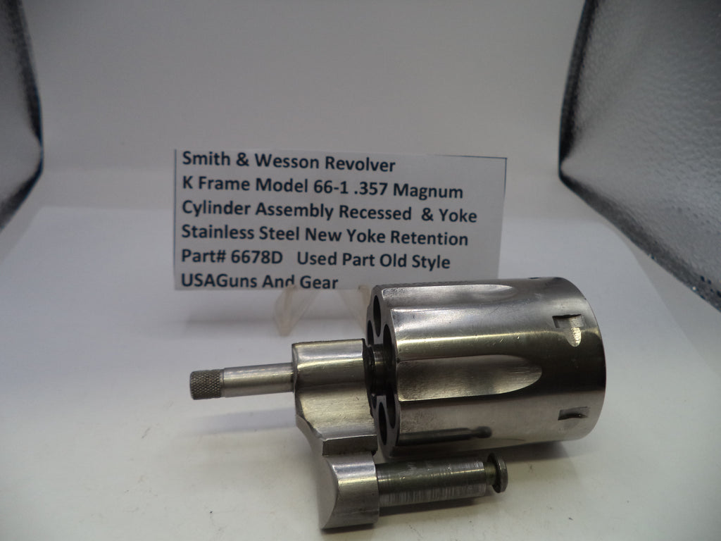 Smith & Wesson K Frame Model 66-1 Cylinder Assy & Yoke Recessed .357 Magnum 6678D