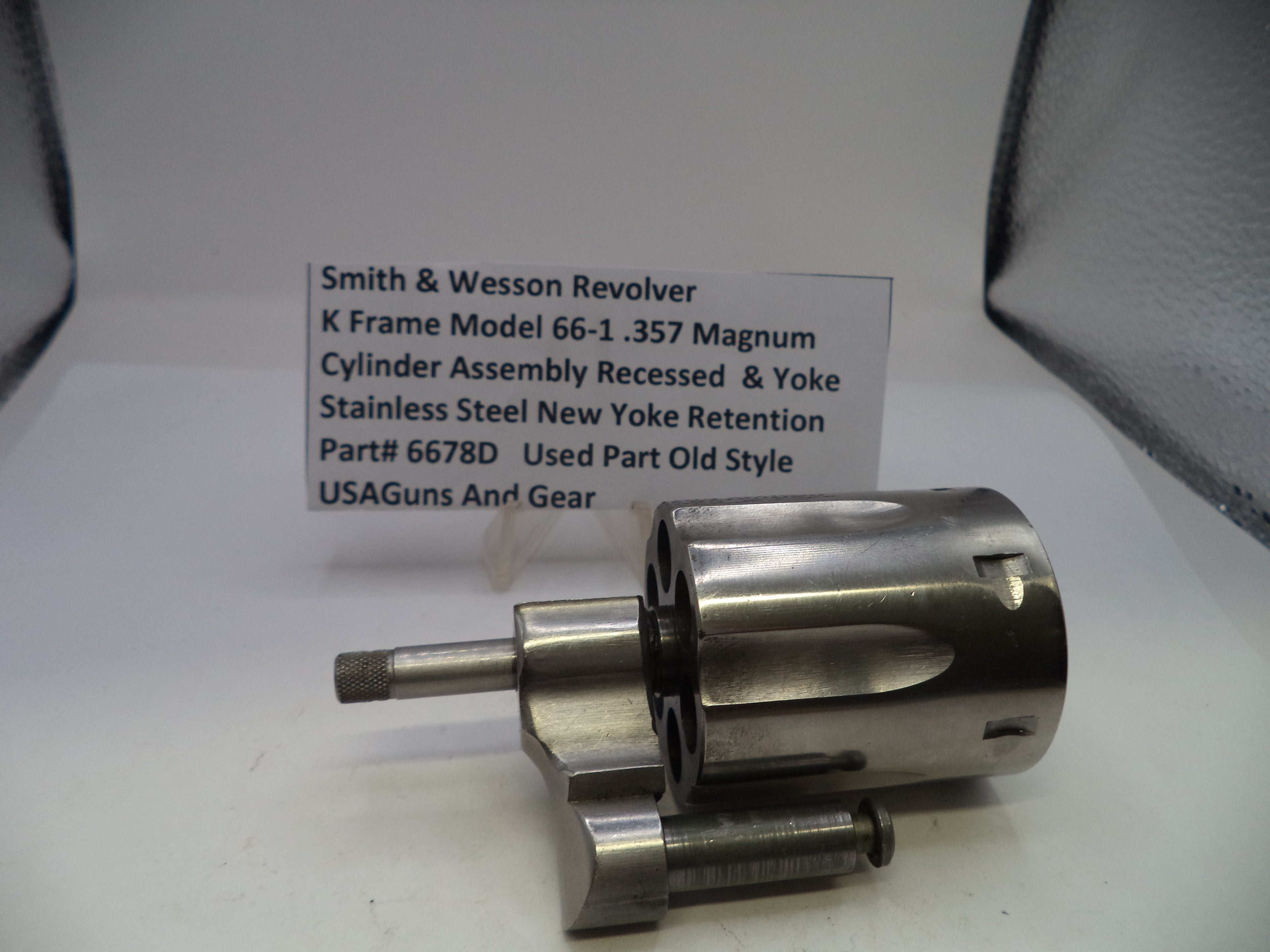 Smith & Wesson K Frame Model 66-1 Cylinder Assy & Yoke Recessed .357 Magnum 6678D