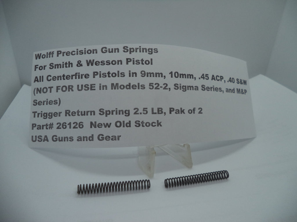Wolff Trigger Return Spring for S&W Centerfire Pistols - 2.5 LB 2-Pack | 9mm/10mm/.40/.45 | Part 26126