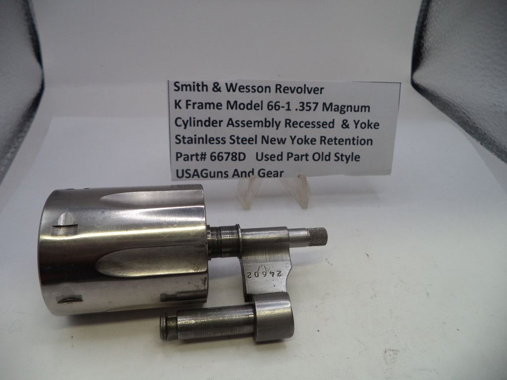 Smith & Wesson K Frame Model 66-1 Cylinder Assy & Yoke Recessed .357 Magnum 6678D