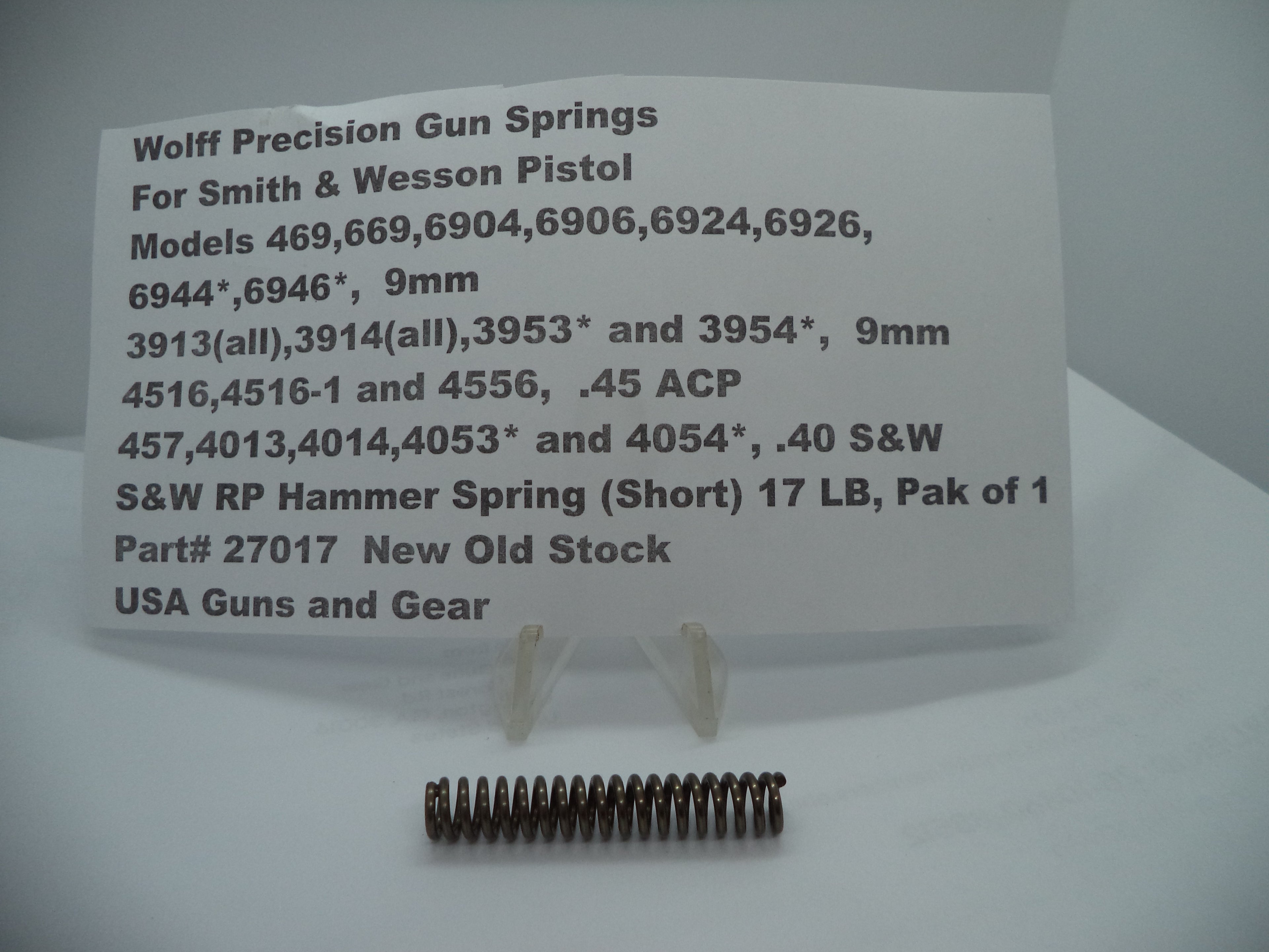 27017 Wolff Hammer Spring 17LB - S&W 4516 4053 4013 3913 Compact