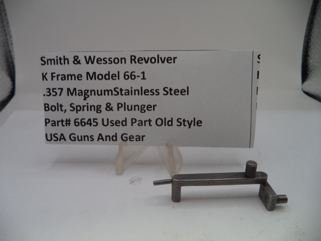 Smith & Wesson K Frame Model 66-1 Bolt Spring & Plunger .357 Magnum Stainless Steel Old Style Used 6645