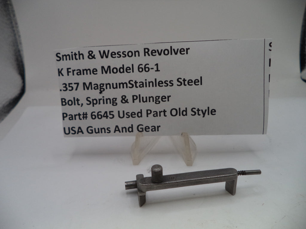 Smith & Wesson K Frame Model 66-1 Bolt Spring & Plunger .357 Magnum Stainless Steel Old Style Used 6645