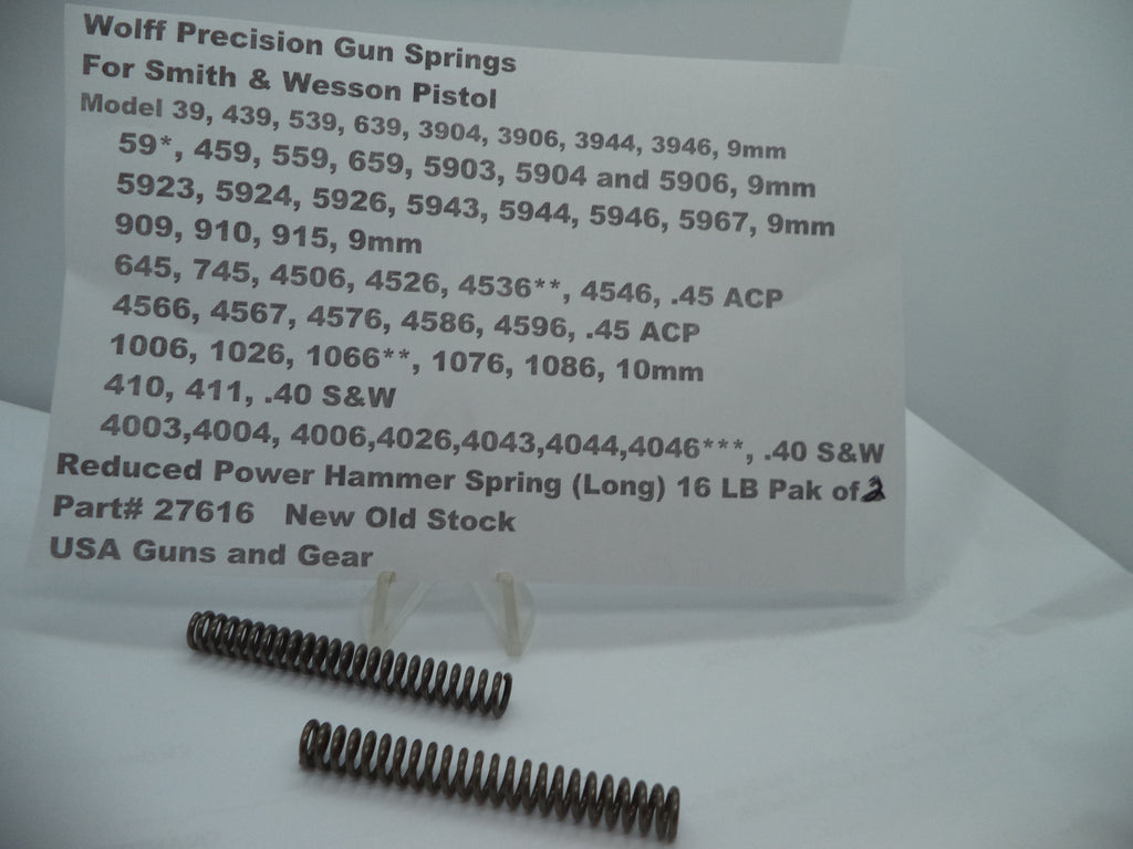 Wolff Hammer Spring for S&W Pistols - 16 LB 2-Pack | 9mm/10mm/.40/.45 | Part 27616