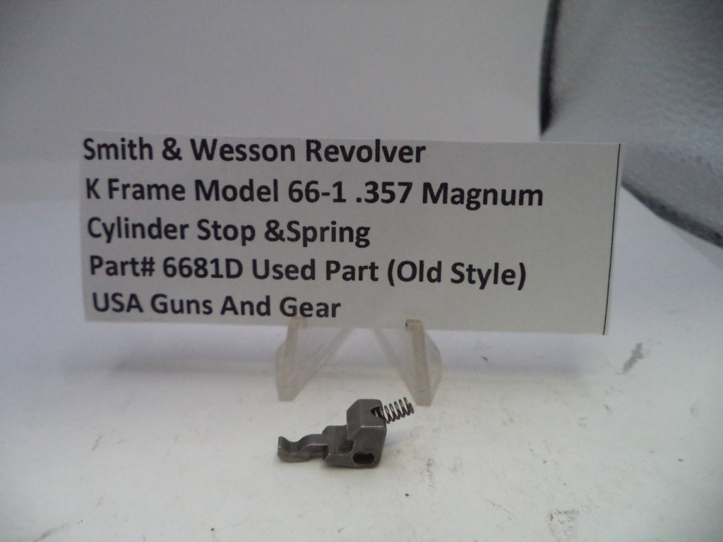 S&W K Frame Cylinder Stop & Spring Model 66-1 .357 Magnum Used 6681D