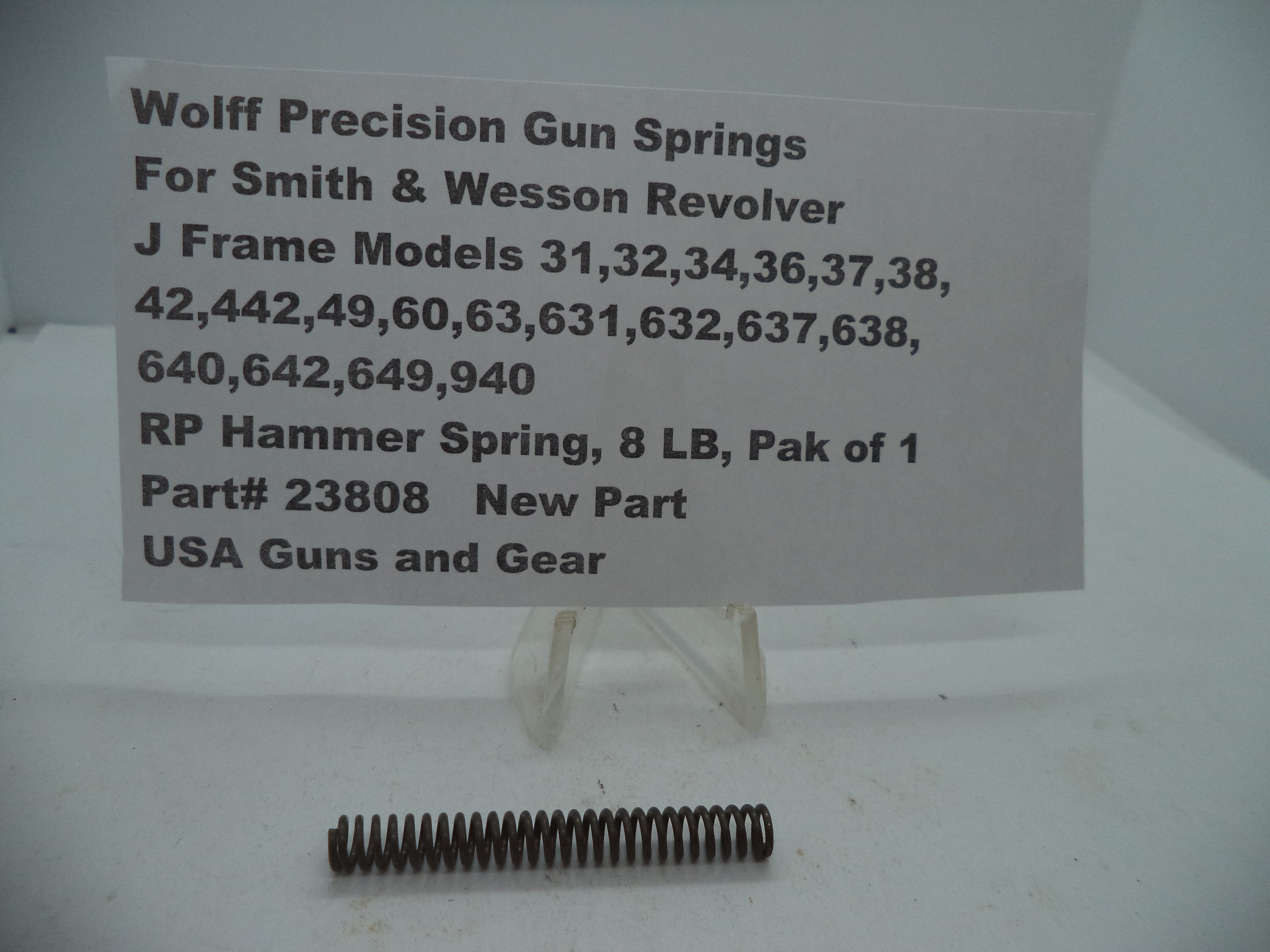 Wolff Reduced Power Hammer Spring for Smith & Wesson J-Frame Revolvers 8 LB 23808
