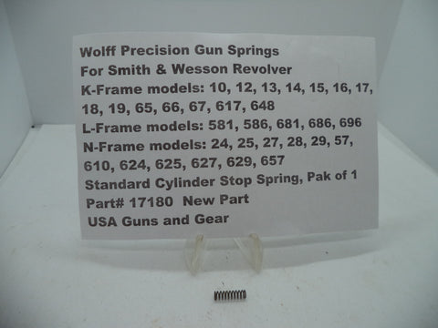 17180 Wolff Smith &Wesson K, L, N Frame Cylinder Stop Spring