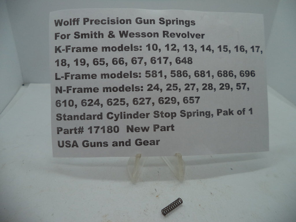 Wolff Cylinder Stop Spring for Smith & Wesson K/L/N Frame Revolvers 17180