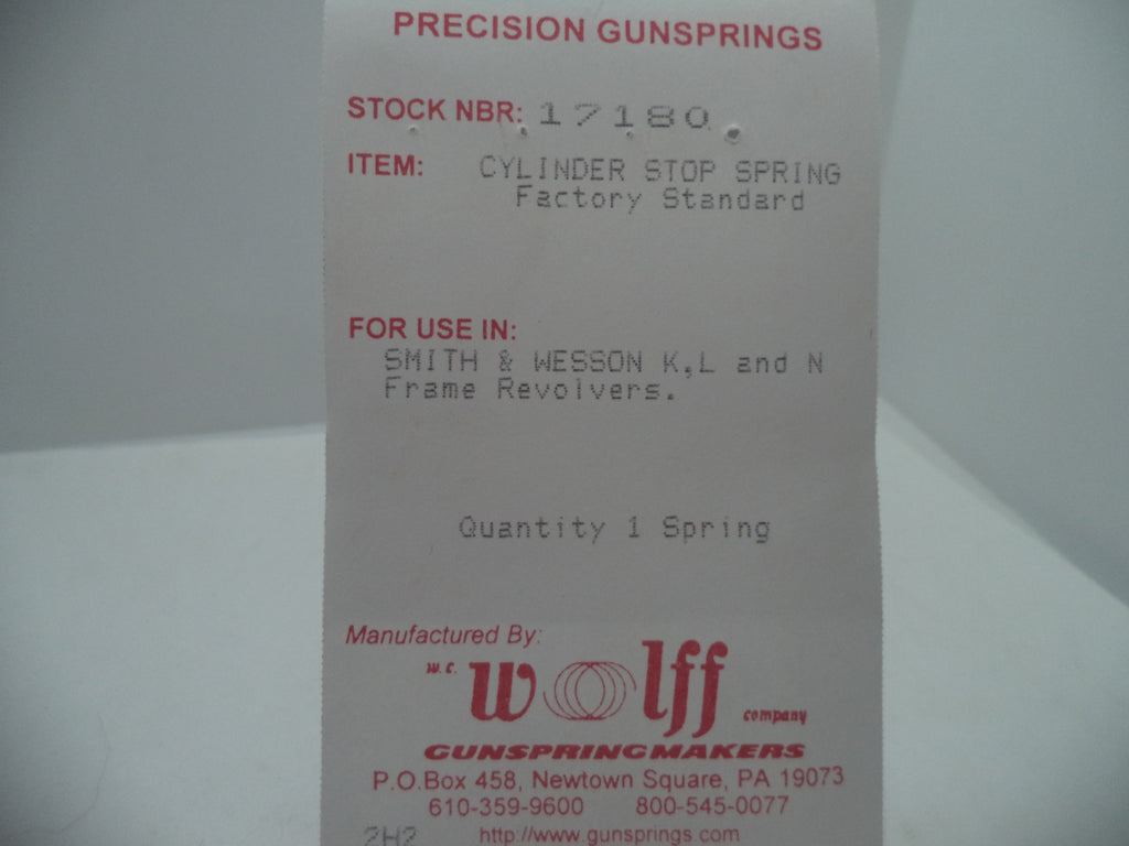 Wolff Cylinder Stop Spring for Smith & Wesson K/L/N Frame Revolvers 17180
