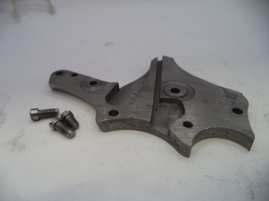Metal mechanical component with screws on a white background