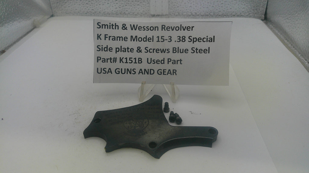 Smith & Wesson revolver part on a white surface with a label