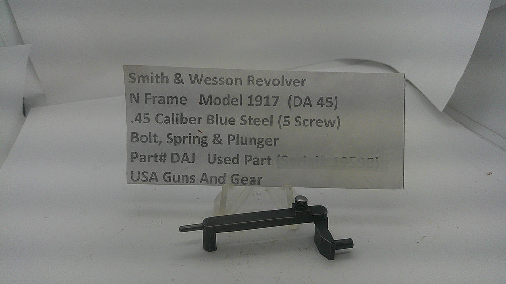 Smith & Wesson Smith & Wesson Revolver N Frame Model 1917 .45 Caliber Blue Steel Bolt, Spring, & Plunger DAJ Part DAJ