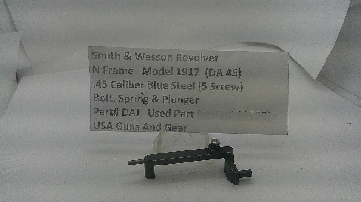 Smith & Wesson Smith & Wesson Revolver N Frame Model 1917 .45 Caliber Blue Steel Bolt, Spring, & Plunger DAJ Part DAJ