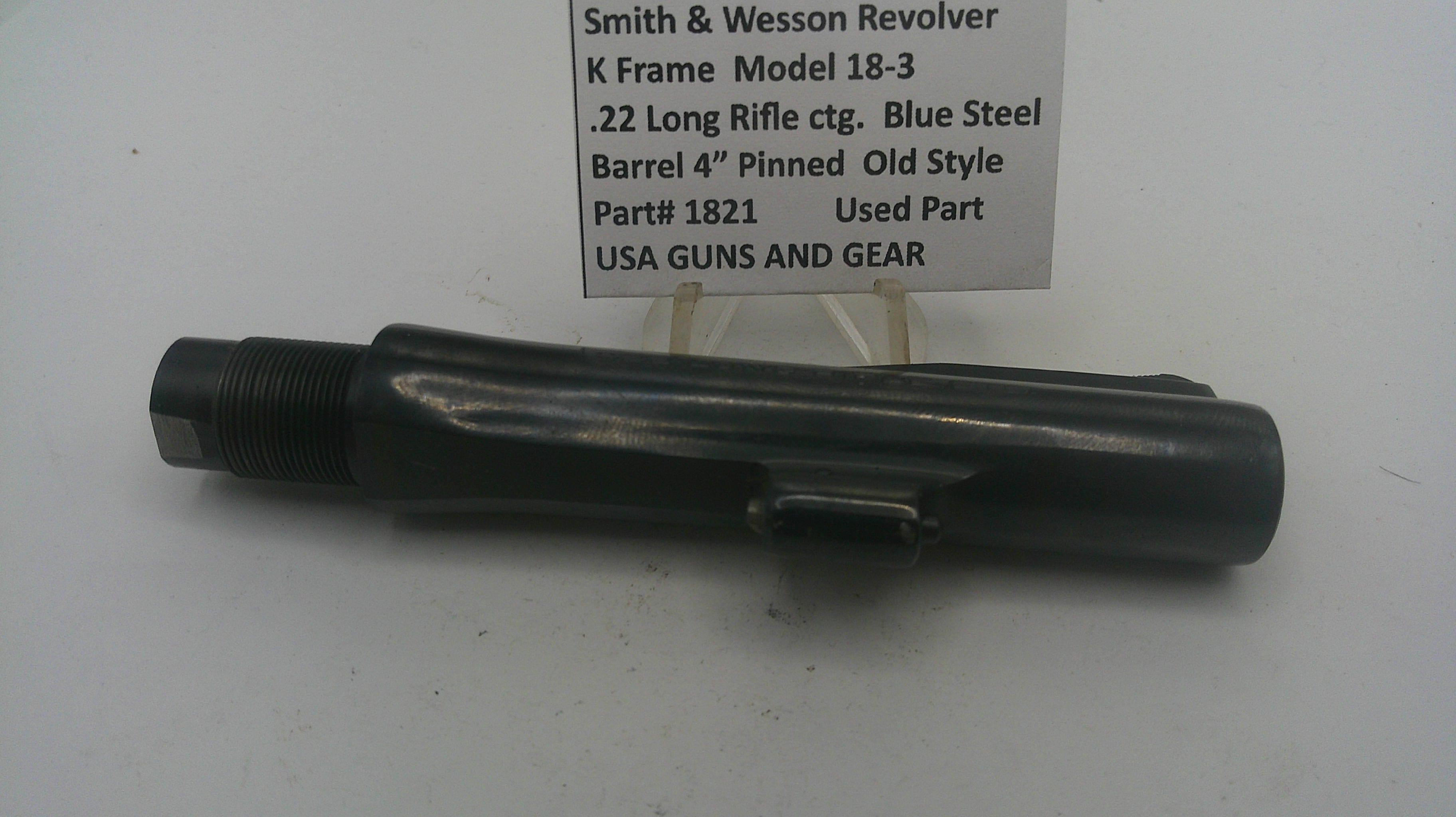 Smith & Wesson revolver barrel on a white background with product details.