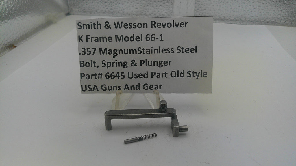 Smith & Wesson revolver component with descriptive card on a white background