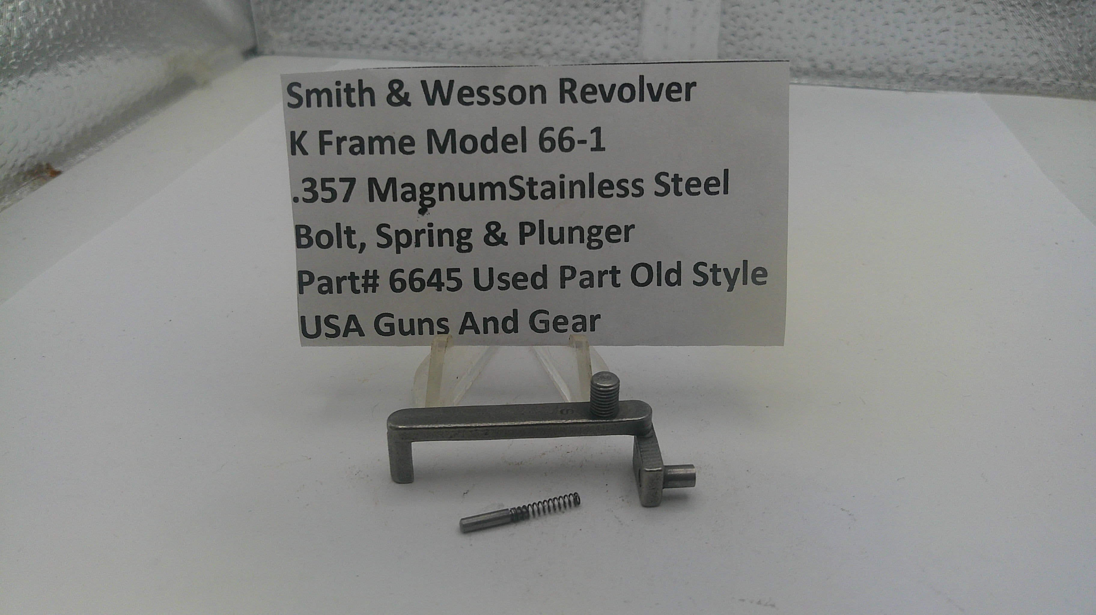 Smith & Wesson revolver component with descriptive card on a white background