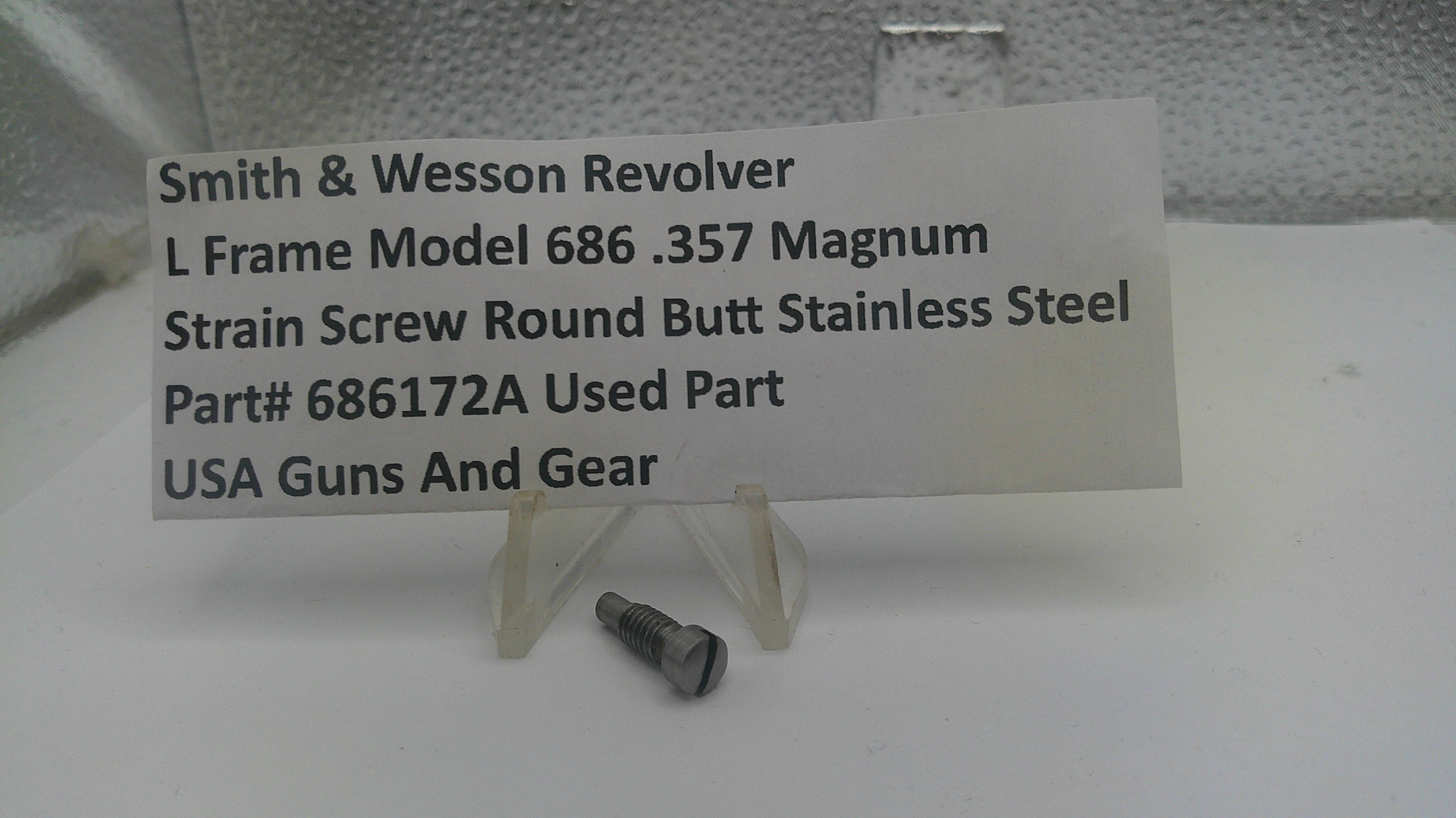Smith & Wesson revolver part with descriptive label on a white background