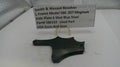 Black side plate of a Smith & Wesson revolver with a sign detailing product information on a white background.