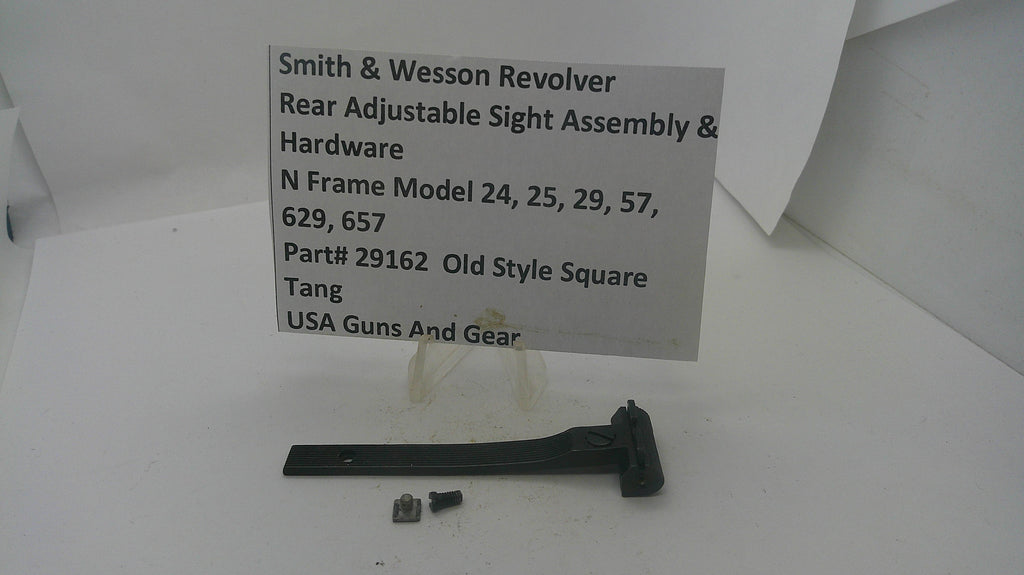Smith & Wesson N Frame Adjustable Rear Sight Assembly & Hardware Old Style Square Tang - 29162