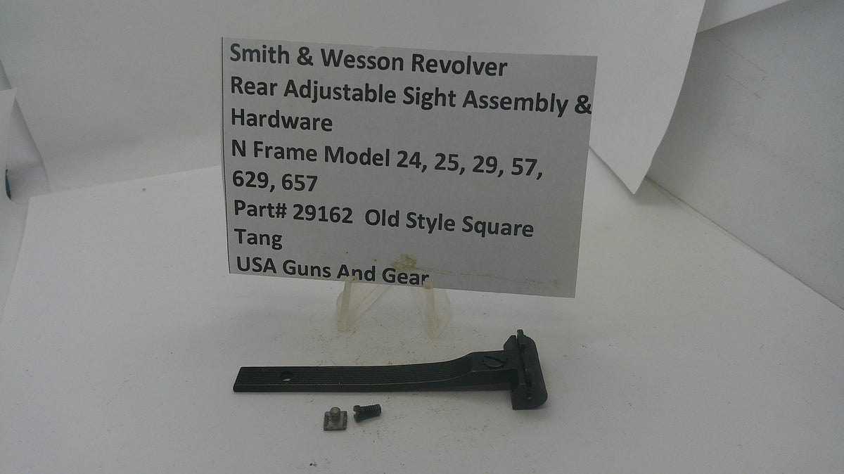 Smith & Wesson N Frame Adjustable Rear Sight Assembly & Hardware Old Style Square Tang - 29162