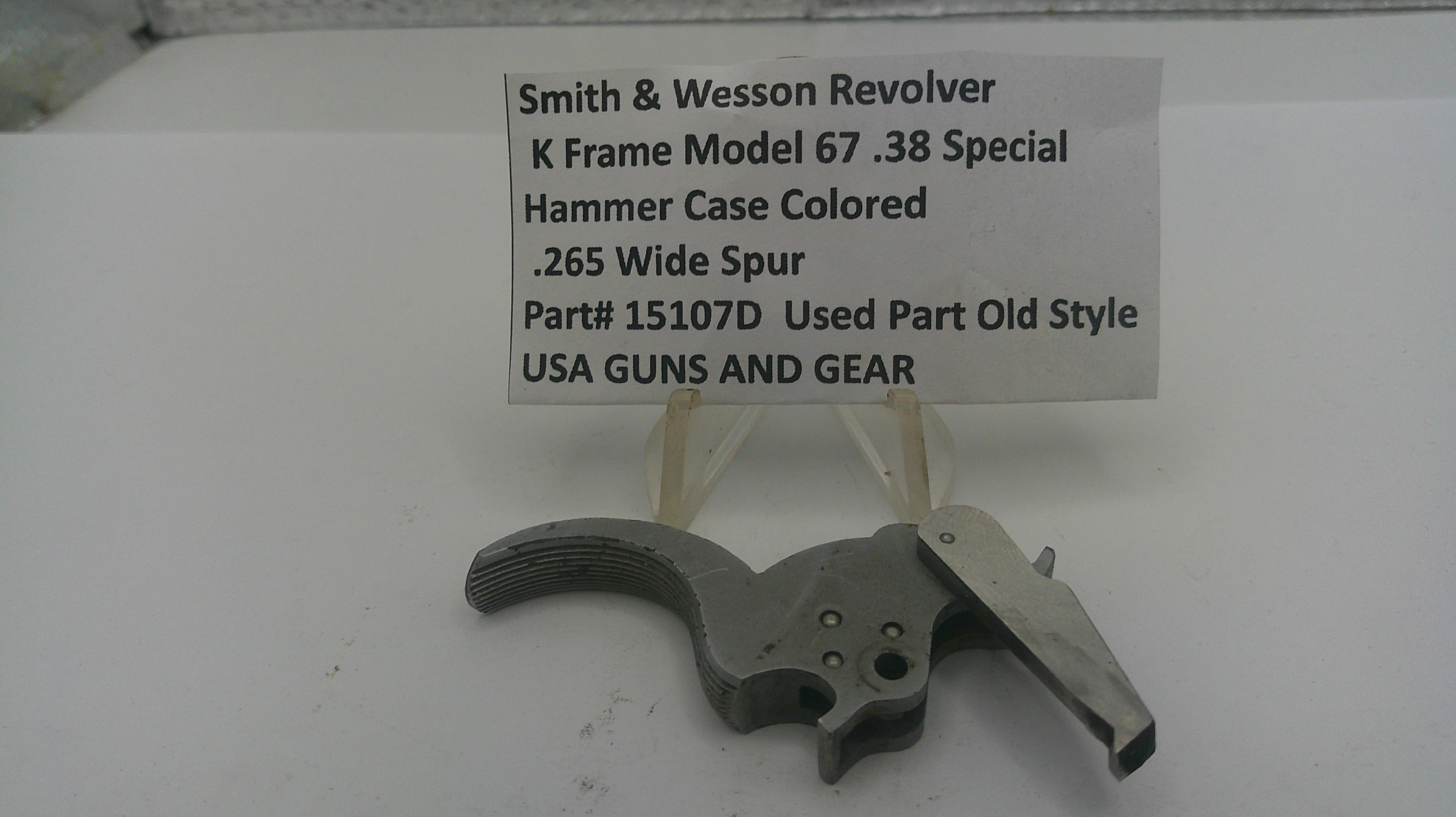 Smith & Wesson Revolver K Frame Model 67 .38 Special Hammer Stainless Steel .265 Wide Spur 15107D