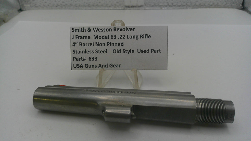 Smith & Wesson revolver part on a white background with a label