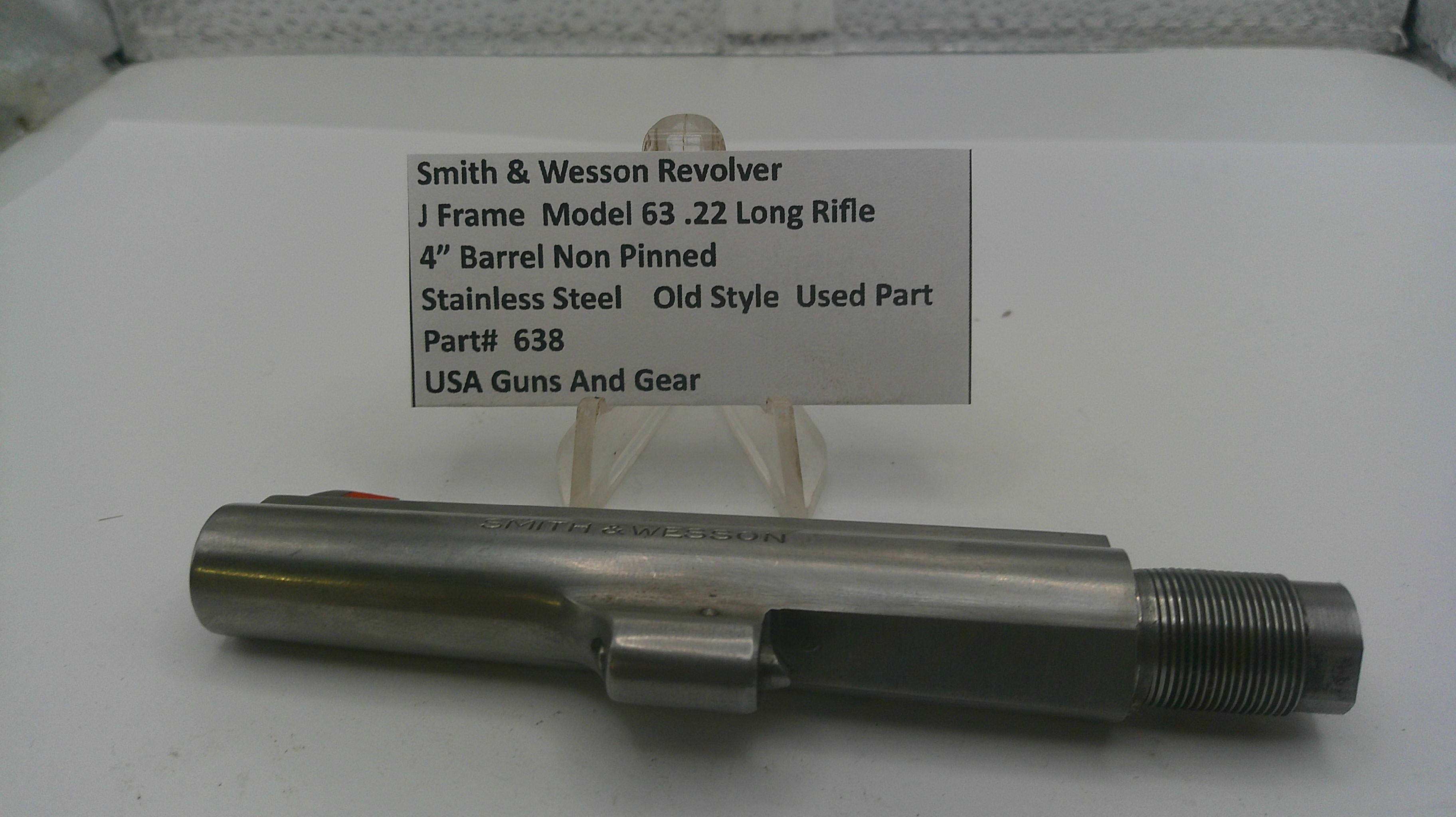 Smith & Wesson revolver part on a white background with a label