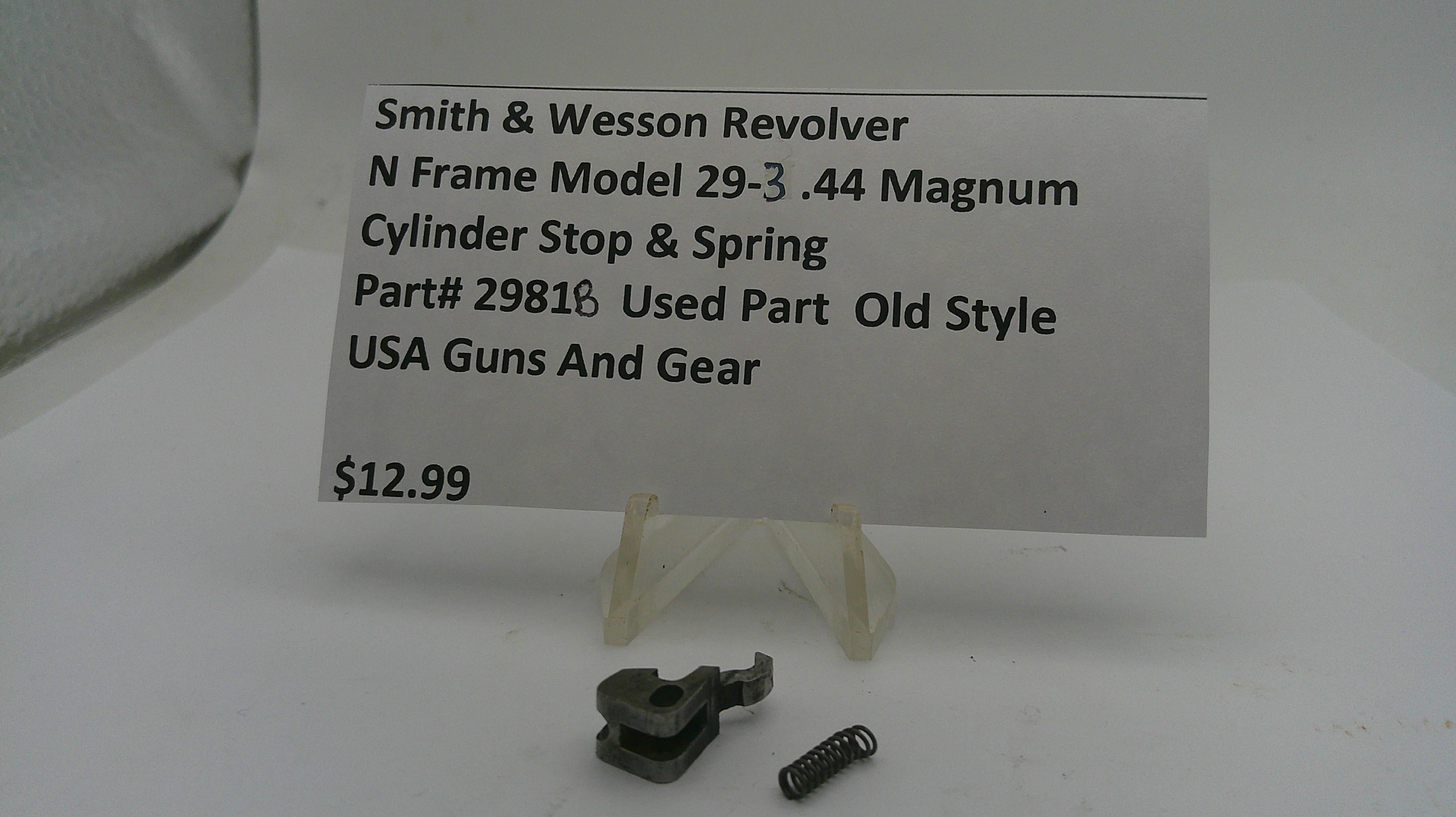 S&W N Frame Model 29-3 Cylinder Stop & Spring Used .44 Magnum part-2981B