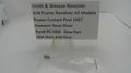 A small metal hammer nose rivet in a clear plastic bag next to a white sign that reads 'Smith & Wesson Revolver KLN Frame Revolver All Models Power Custom Post 1997 Hammer Nose Rivet Part# PC-HNR New Part USA Guns And Gear' on a white background.