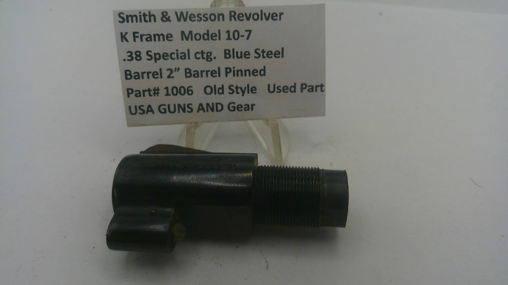 Smith & Wesson K Frame Model 10-7 .38 Special 2" Pinned Barrel Blue Steel - Part# 1006