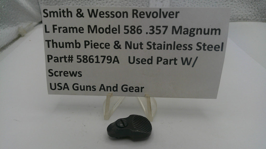 Smith & Wesson revolver part with descriptive label on a white background