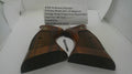 A pair of vintage wood revolver grip butts for a Smith & Wesson Model 29-2 .44 Magnum, shown inside their original white box with an inventory label card and a small metal screw.