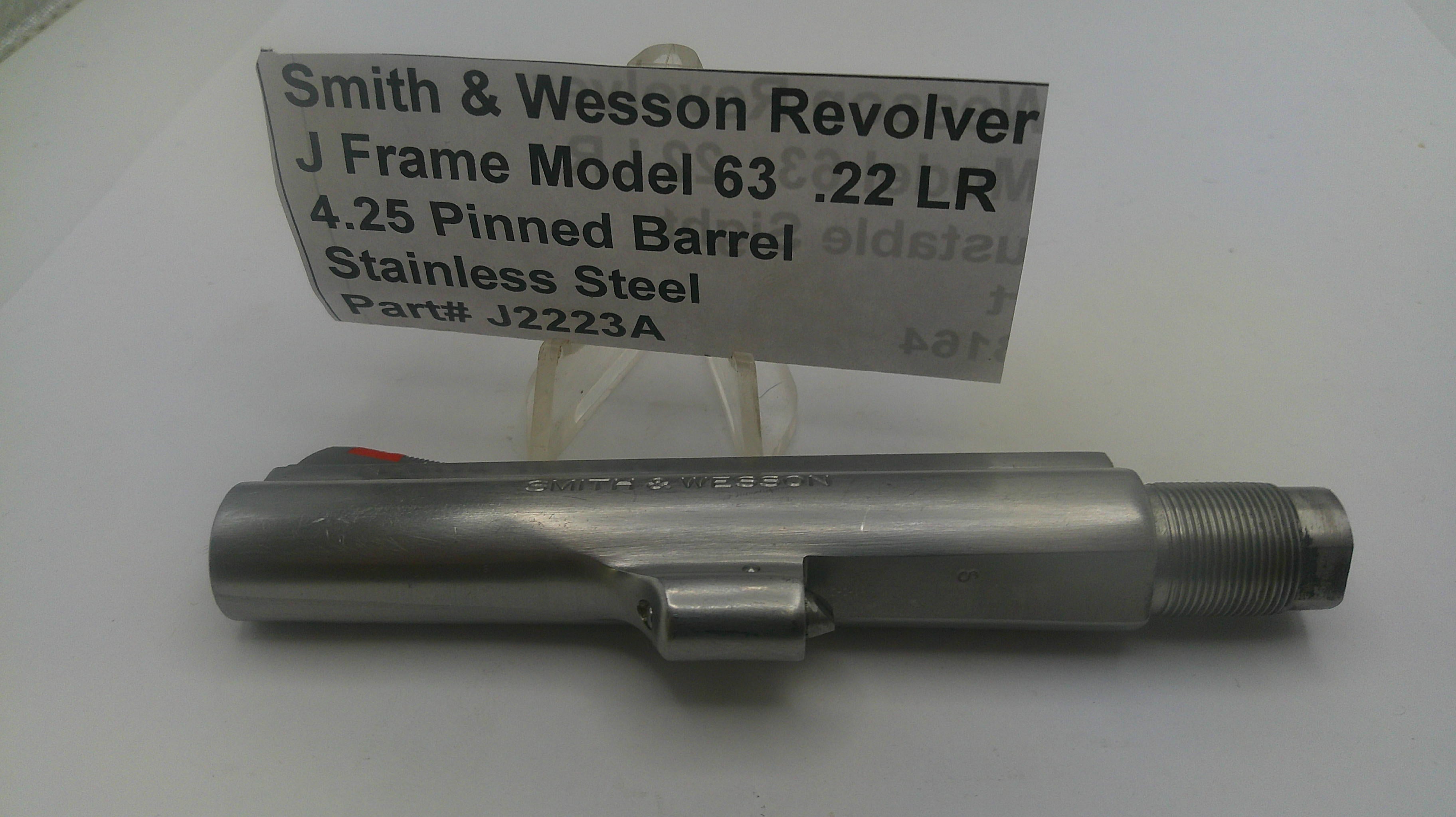 Smith & Wesson J Frame Model 63 Stainless Steel Pinned Barrel 4.25" - .22 LR (Used OEM Part) J2223A