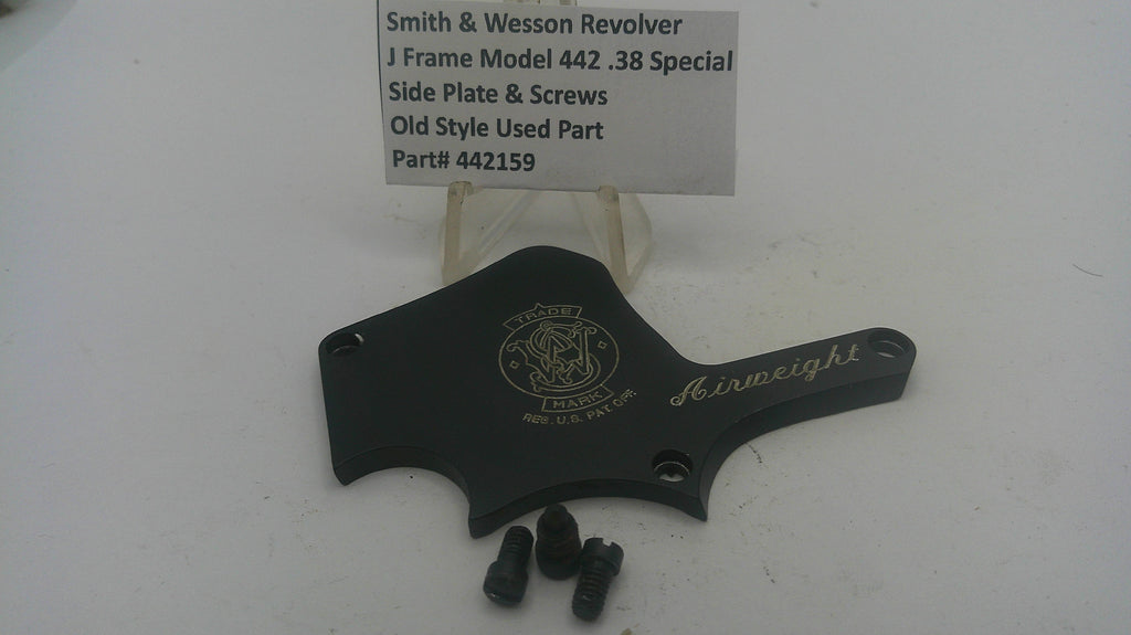 Smith & Wesson J Frame Model 442 Side Plate & Screws .38 Special Used - Part 442159