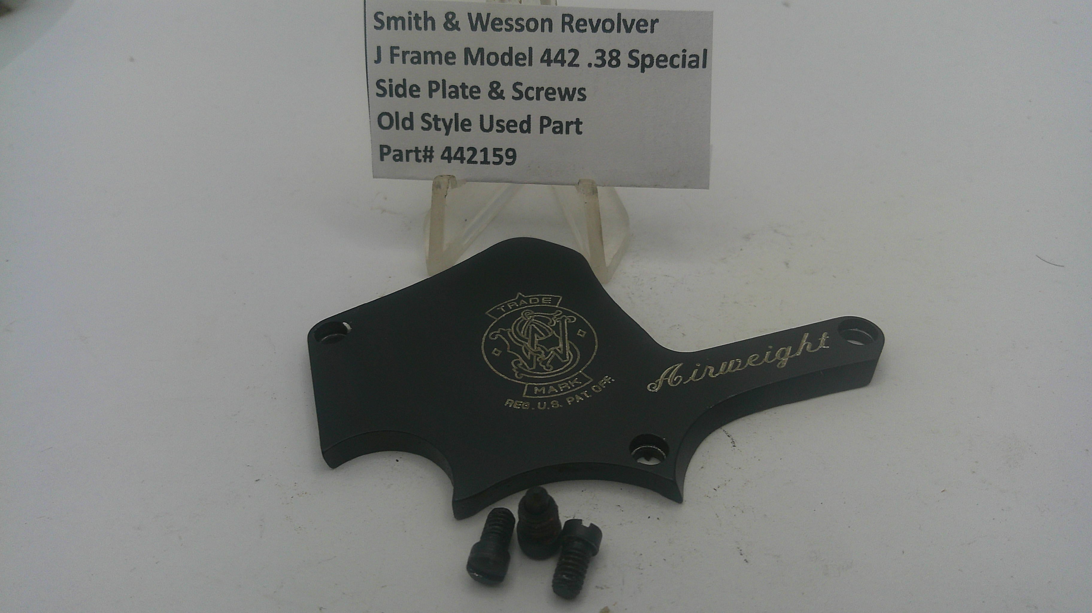 Smith & Wesson J Frame Model 442 Side Plate & Screws .38 Special Used - Part 442159