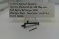 Smith & Wesson revolver part with descriptive label on a white background