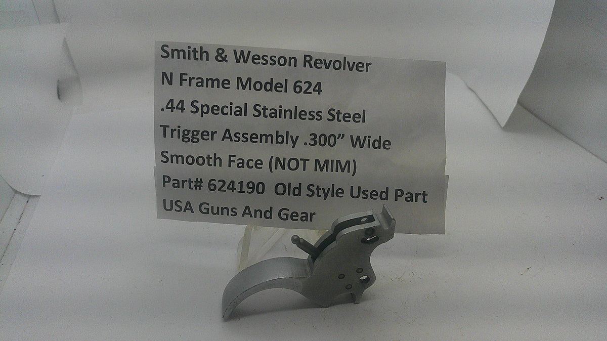 Smith & Wesson Smith & Wesson N Frame Model 624 Stainless Steel .300" Wide Smooth Face Trigger Assembly 624190 Part 624190