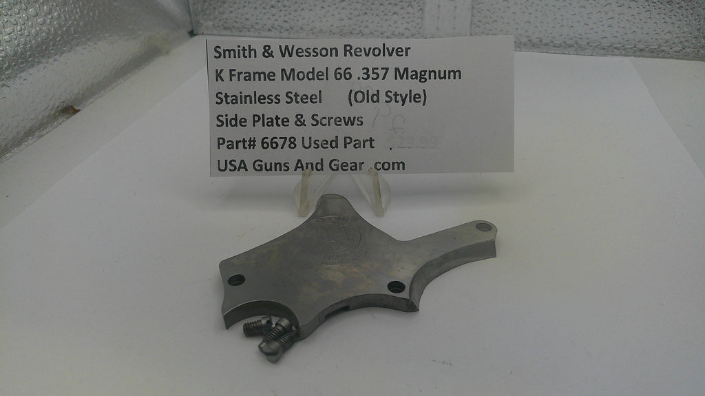 Smith & Wesson revolver part on a white surface with a label