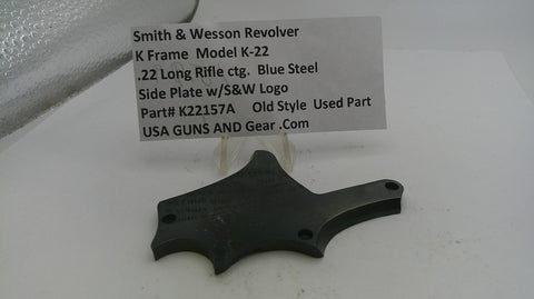 S&W K Model K-22 Side Plate w/Logo .22 Long Rifle ctg. K22157A