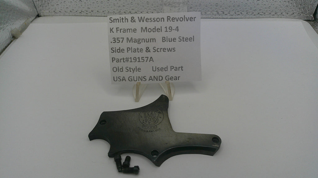 Smith & Wesson revolver part on a white surface with a label
