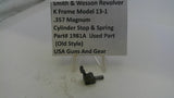 Smith and Wesson Revolver K Frame Model 13-1 .357 Magnum Cylinder Stop and Spring 1981A