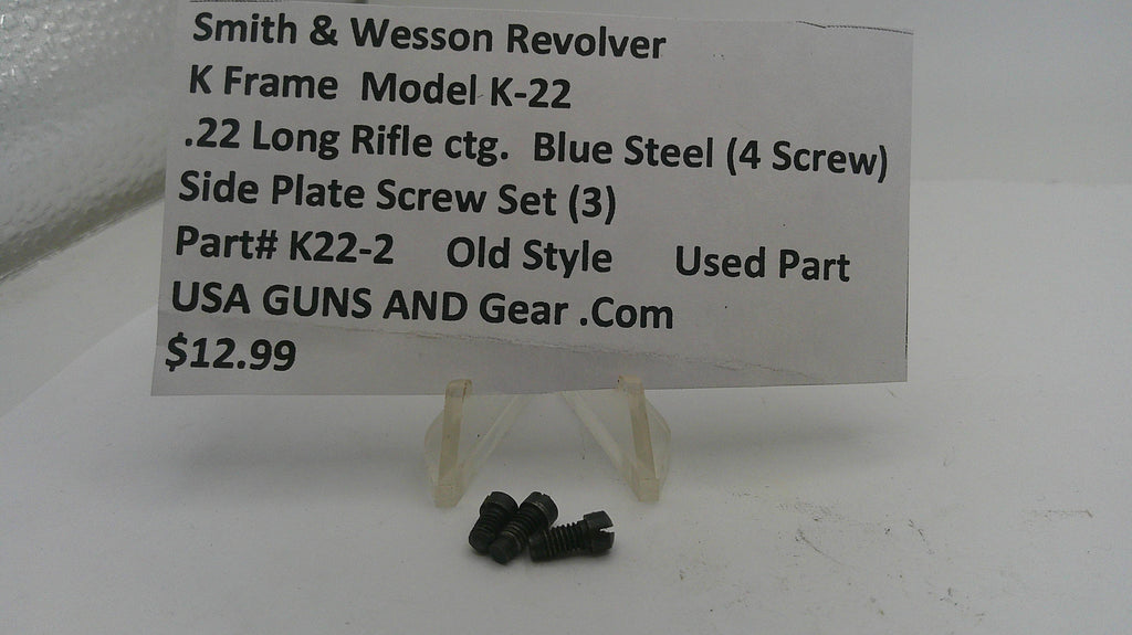 Smith & Wesson K Frame Model .22 Long Rifle CTG Side Plate Screw Set K22-2