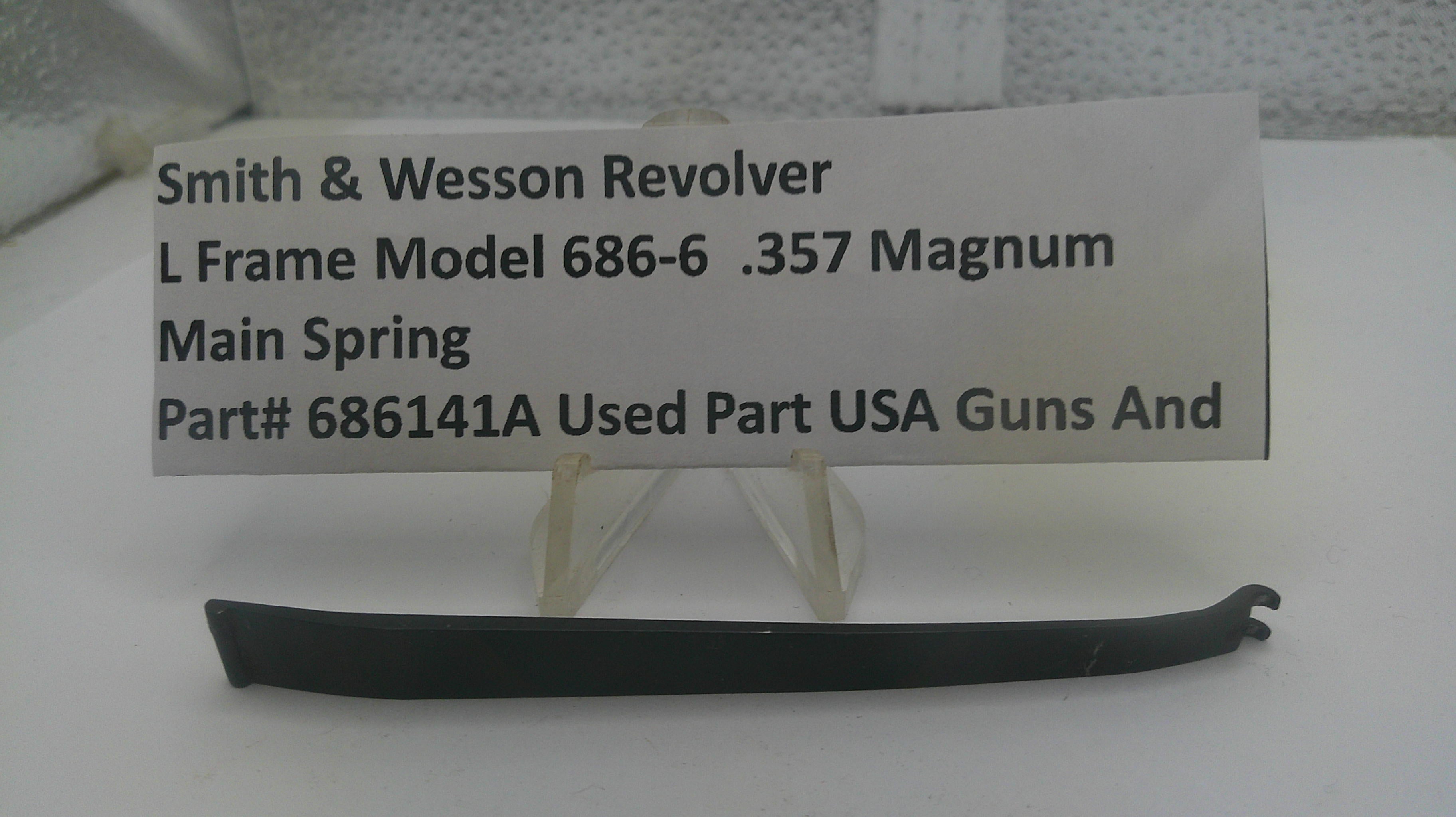 Smith & Wesson revolver part with descriptive label on a white background