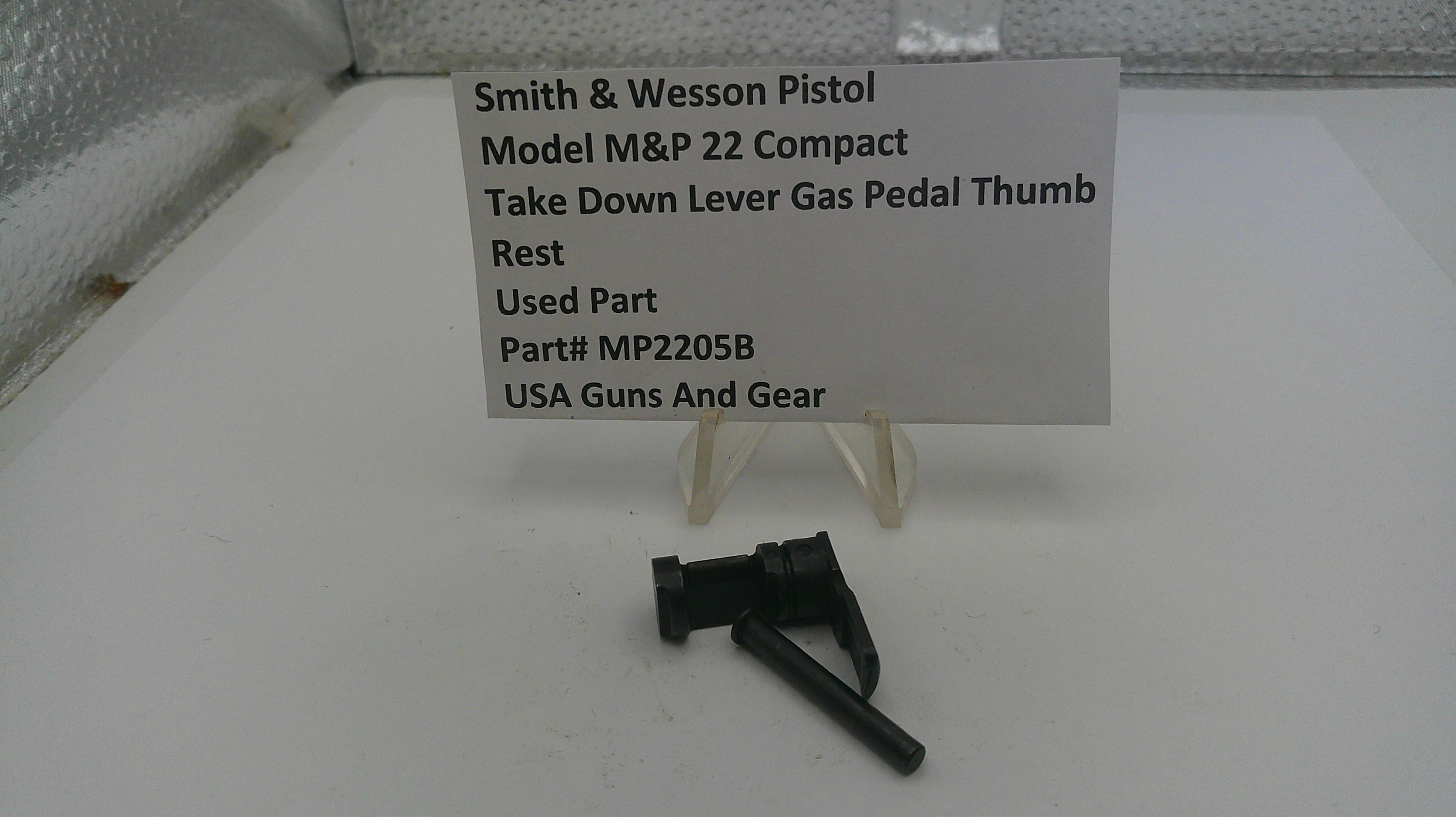 Smith & Wesson Pistol M&P 22 Compact Takedown Lever with Gas Pedal Thumb Rest MP2205B