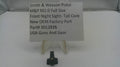 A small black metal firearm accessory part displayed on a clear plastic stand in front of a white sign that reads 'Smith & Wesson Pistol M&P M2.0 Full Size Front Night Sight-Tall Core New OEM Factory Part Part# 301283 USA Guns And Gear'.